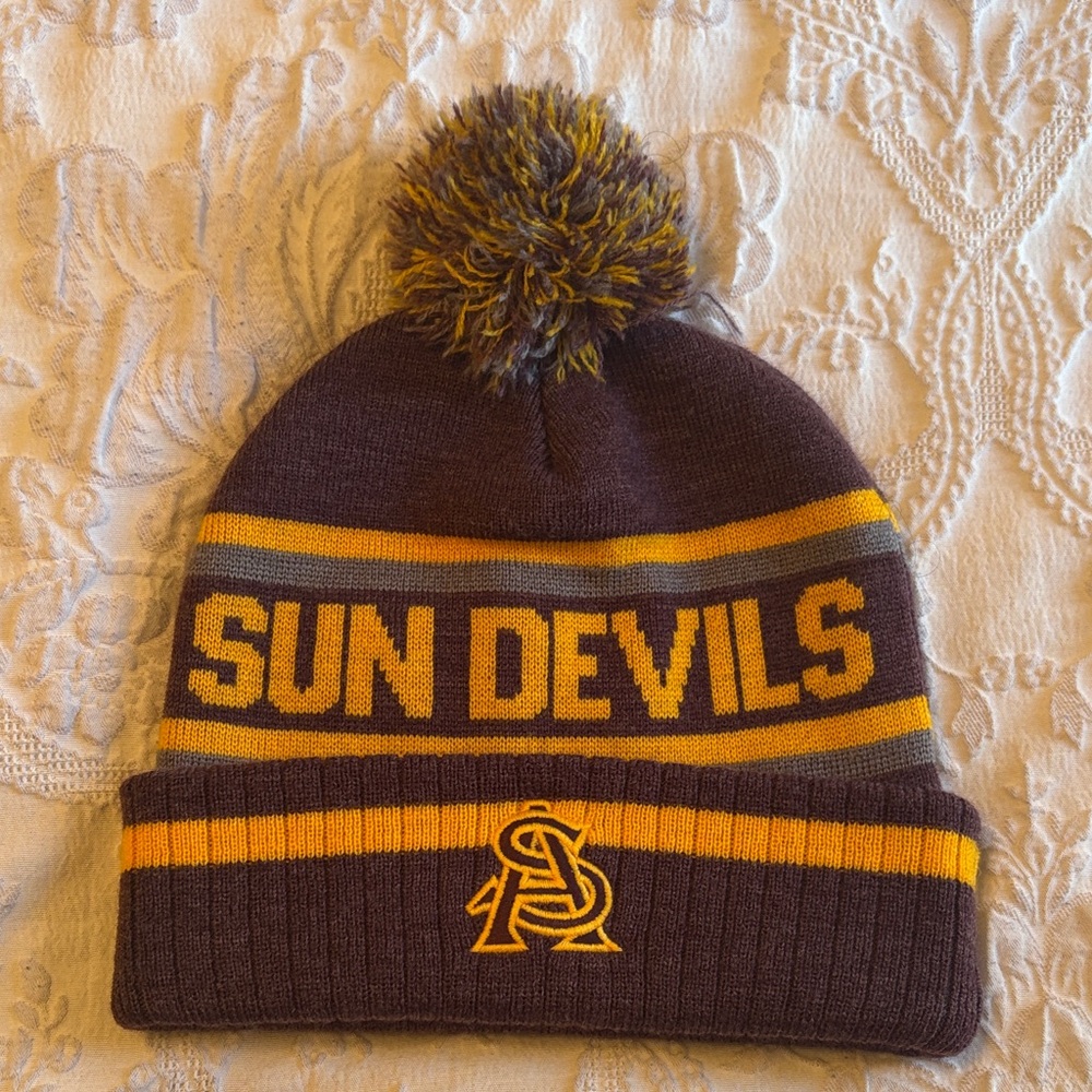 Sun Devils Knit Beanie with Pom